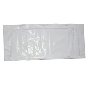 LDPE body bag, white, with 6 handles and an envelope-style zipper