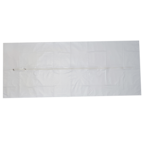 Lightweight body bag, with a straight zipper in the middle, no handles, made of PVC