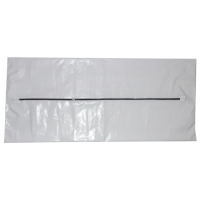 LDPE body bag, white with a black straight zipper in the middle-BR38