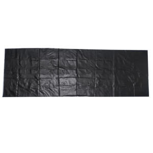 Lightweight PVC body bag, black, with a document pocket and no handles